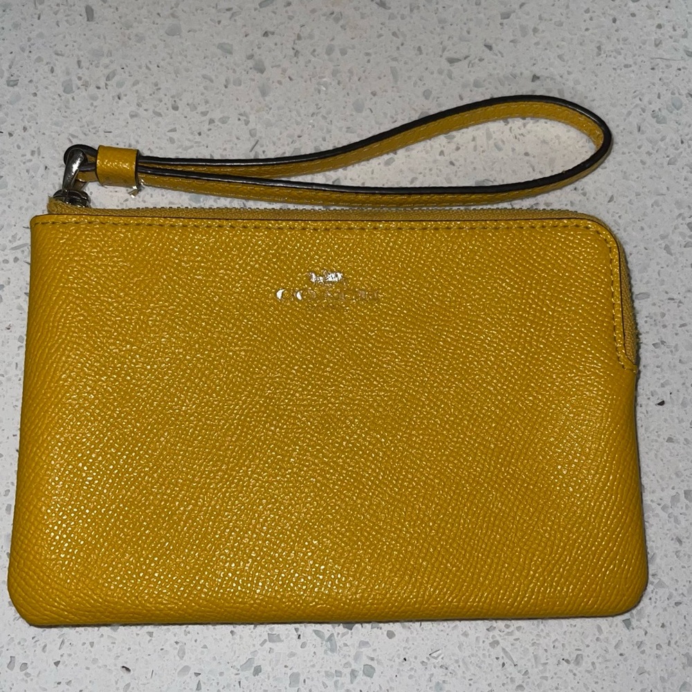 Coach Yellow Wristlet Clutch